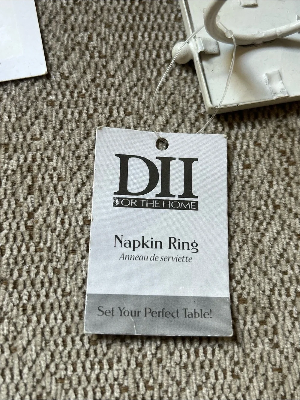 NWT Square Clock / Watch Napkin Rings in Cream Lot of 4 Quirky Unique Dining